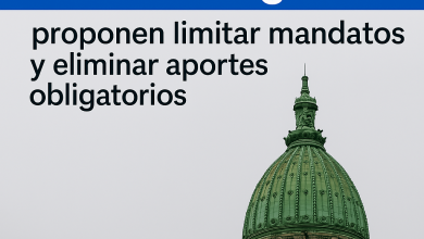 Congreso Nacional de Argentina con titular sobre debate sindical en Diputados